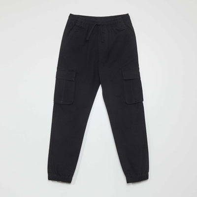 Pantalon stretch multipoches noir