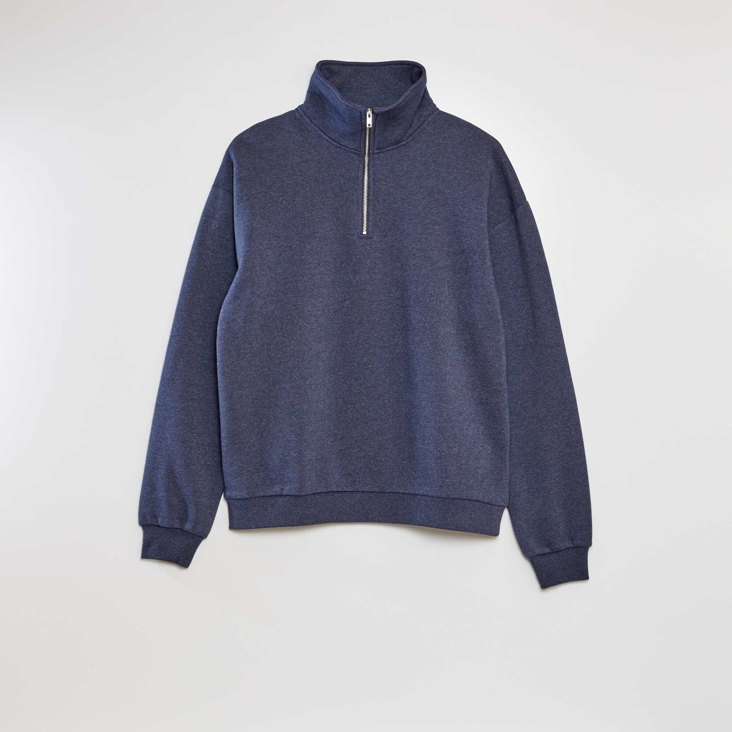 Sweat molleton col zippé Bleu marine