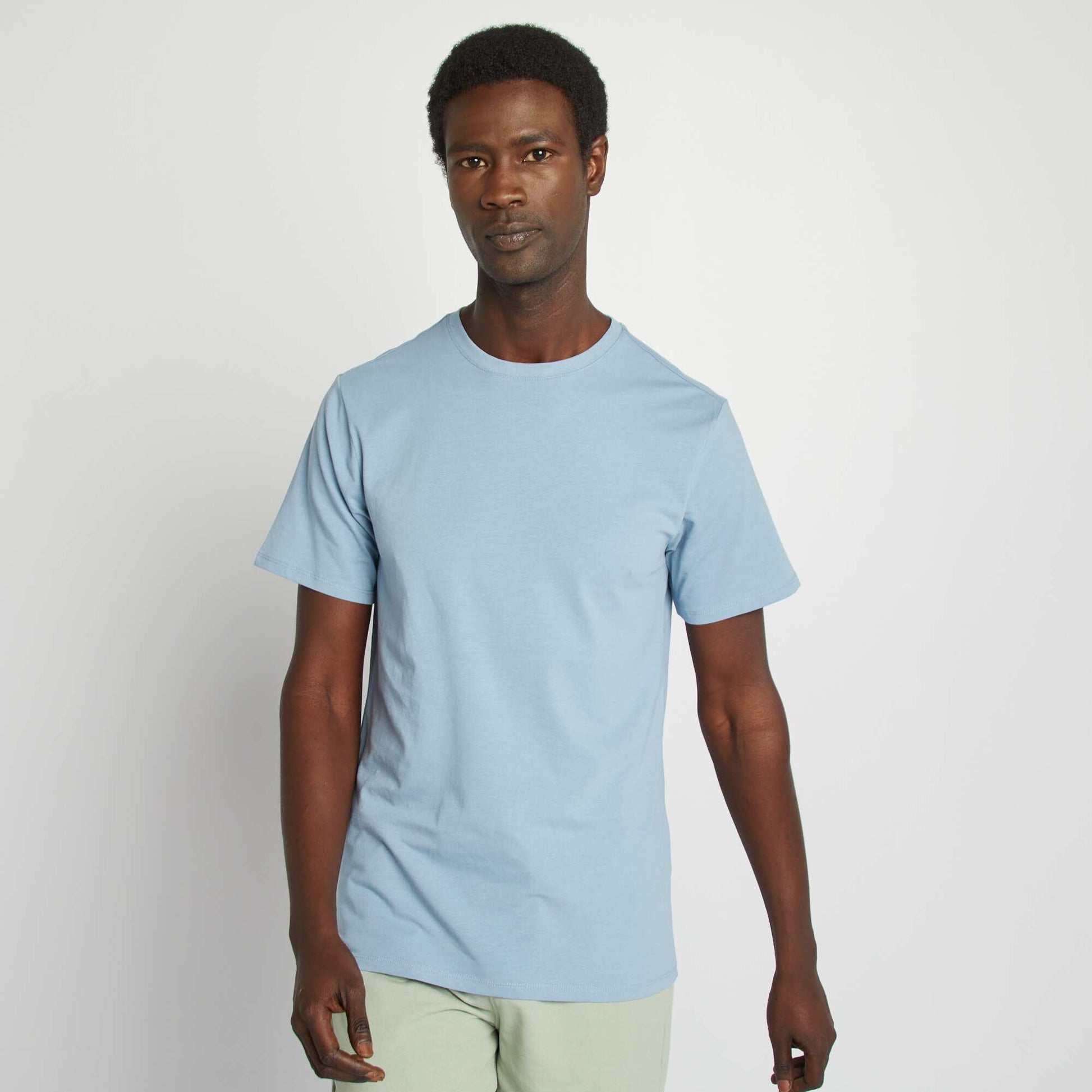 Tee-shirt uni - Slim fit BLEU