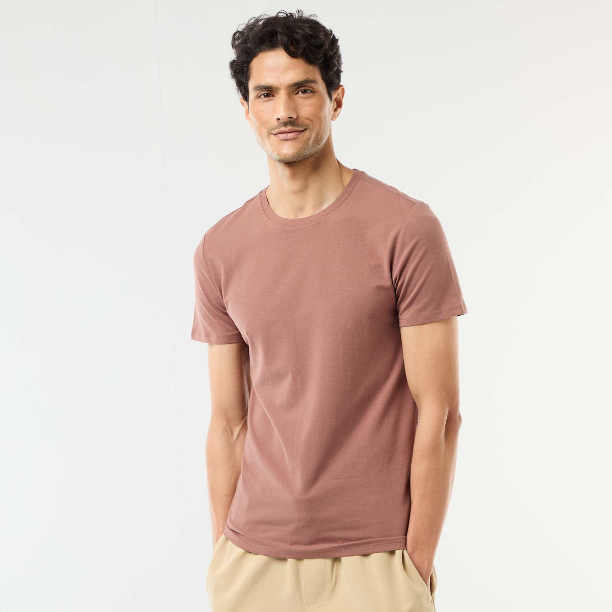 Tee-shirt uni - Slim fit MARRON