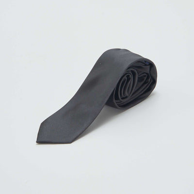 Cravate unie texturée Noir