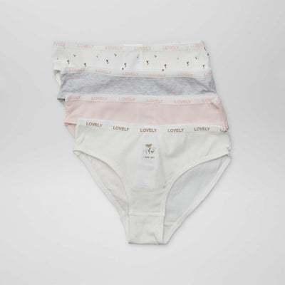 Lot de 4 culottes imprimées BLANC