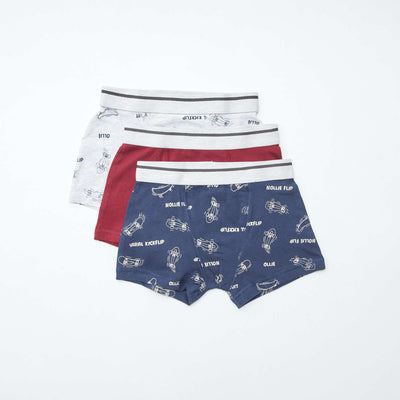 Lot de 3 boxers stretch BLEU