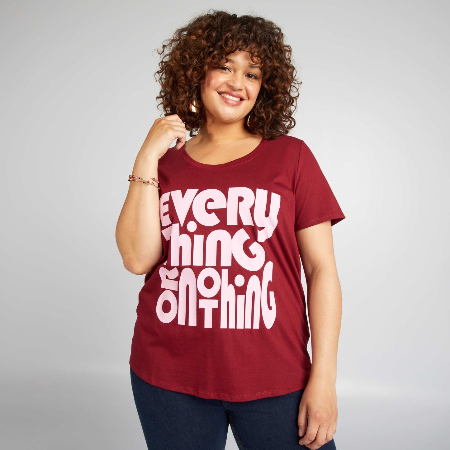 Tee-shirt en coton avec imprimé Rouge