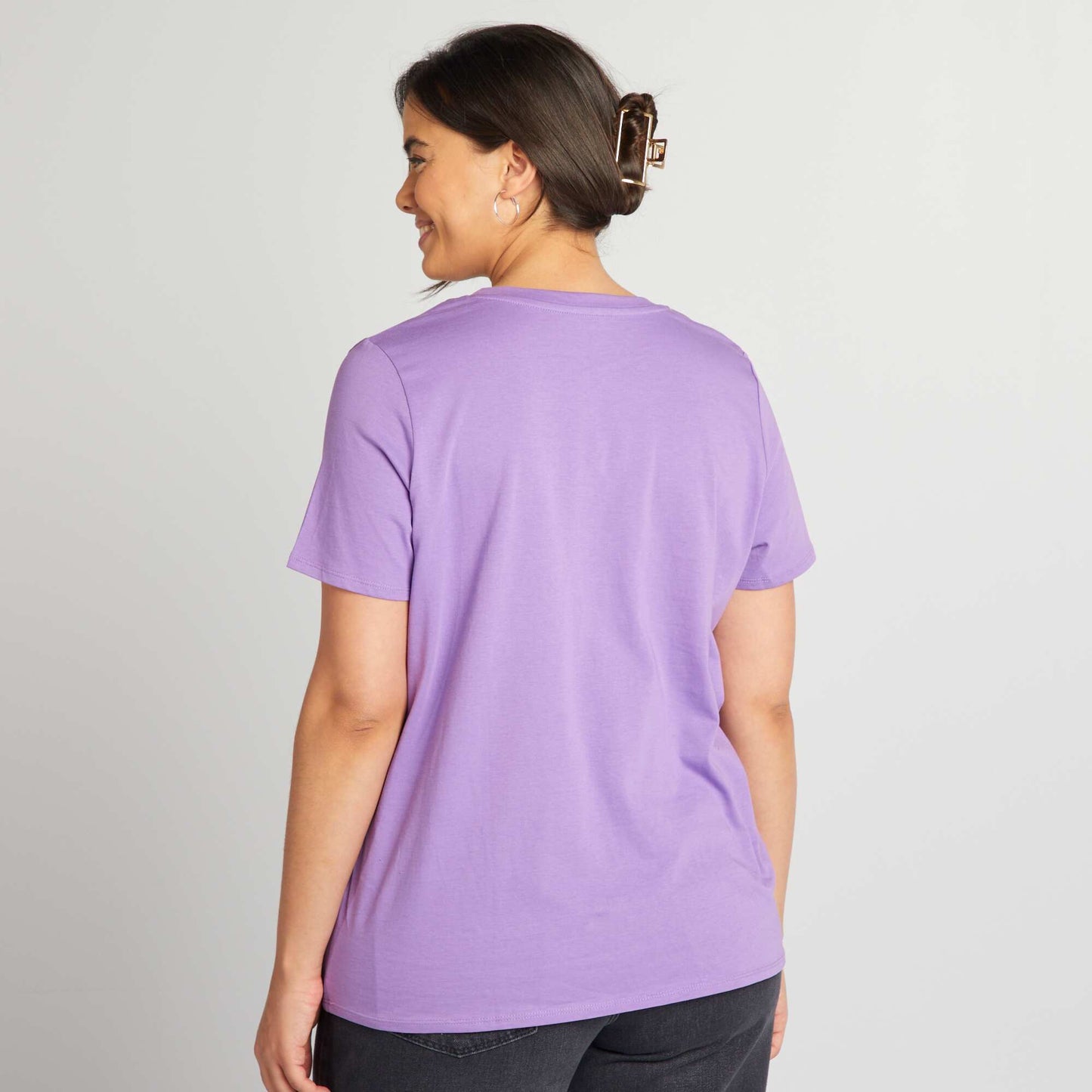 Tee-shirt en coton avec imprimé Violet