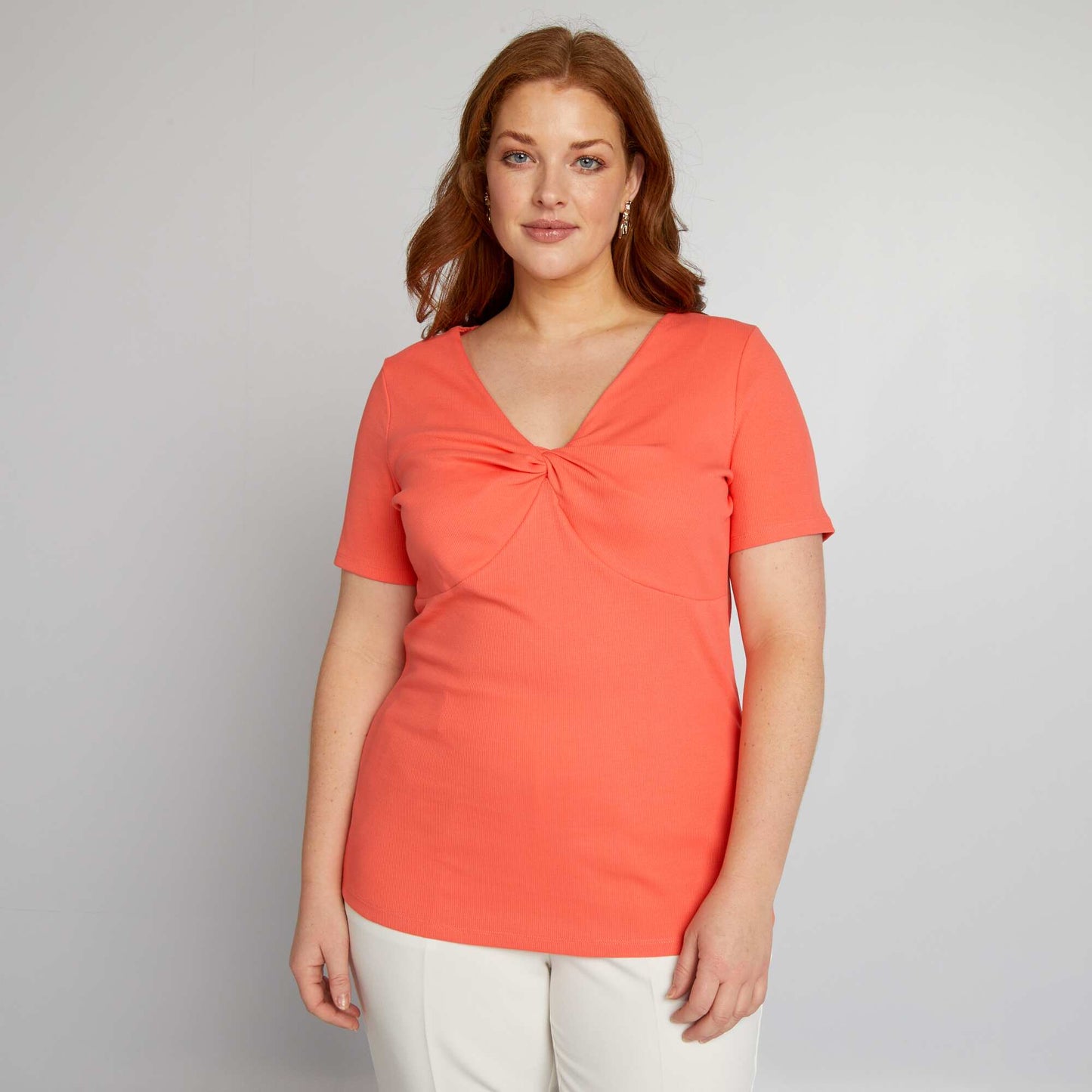 T-shirt torsadé Orange