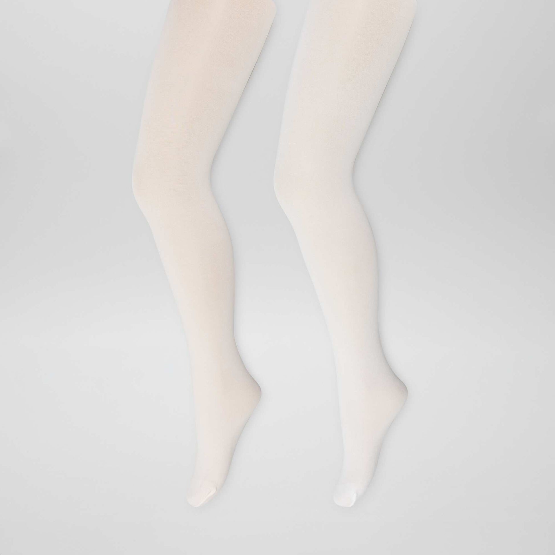 Lot de 2 paires de collants unis ROSE/BLANC