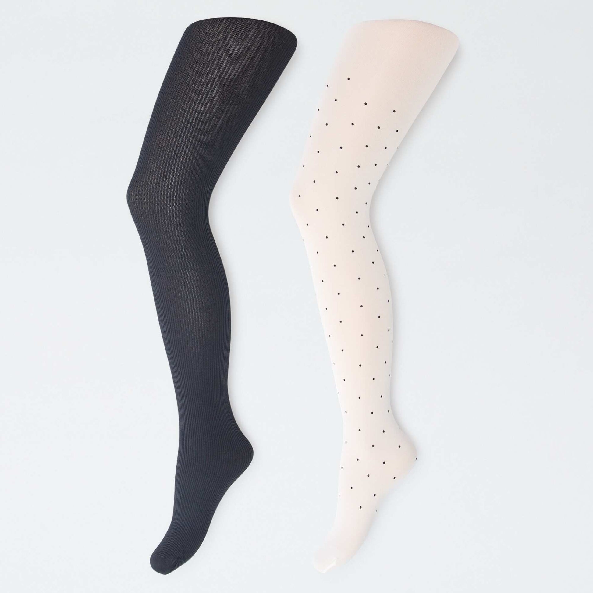 Lot de 2 collants légers fantaisie NOIR
