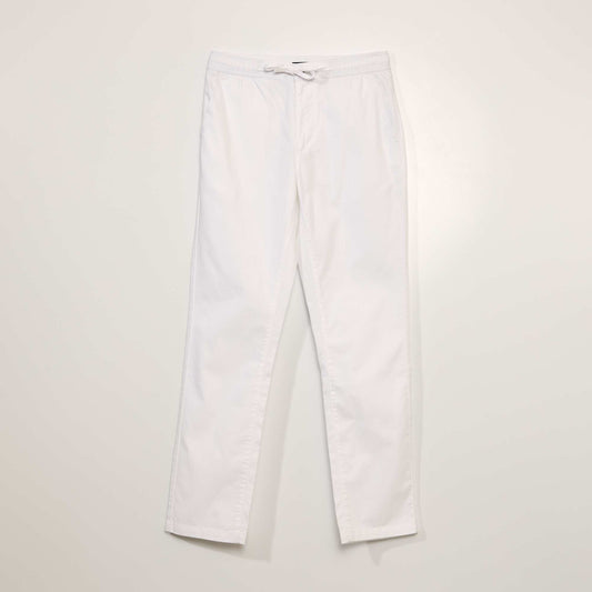 Pantalon chino en coton Blandc