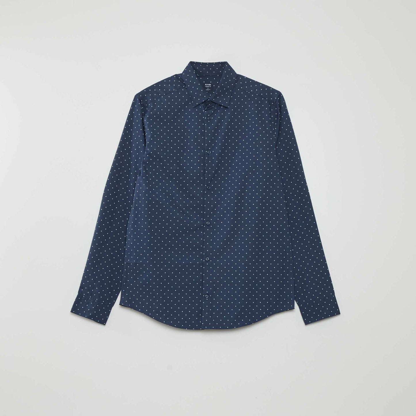 Chemise regular imprimé pois Bleu