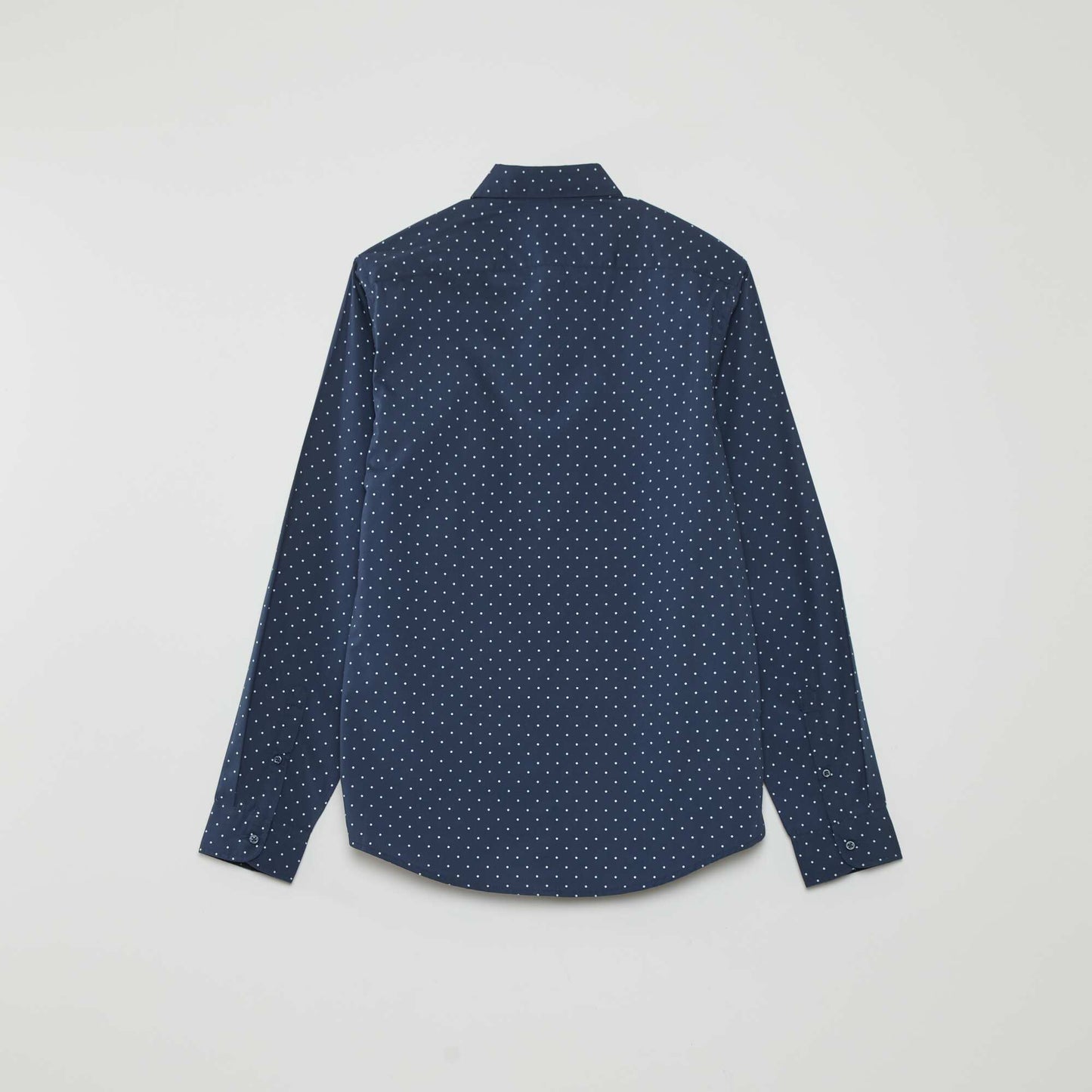 Chemise regular imprimé pois Bleu