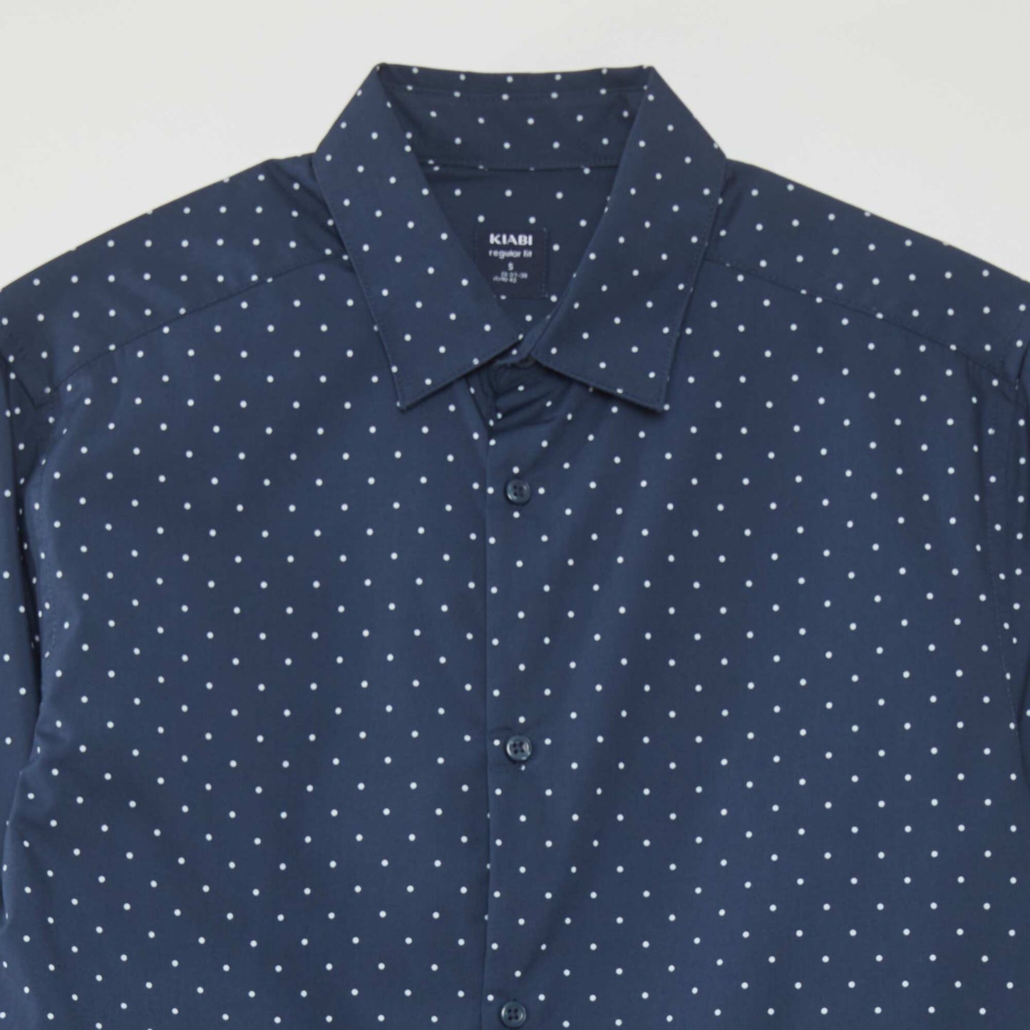 Chemise regular imprimé pois Bleu