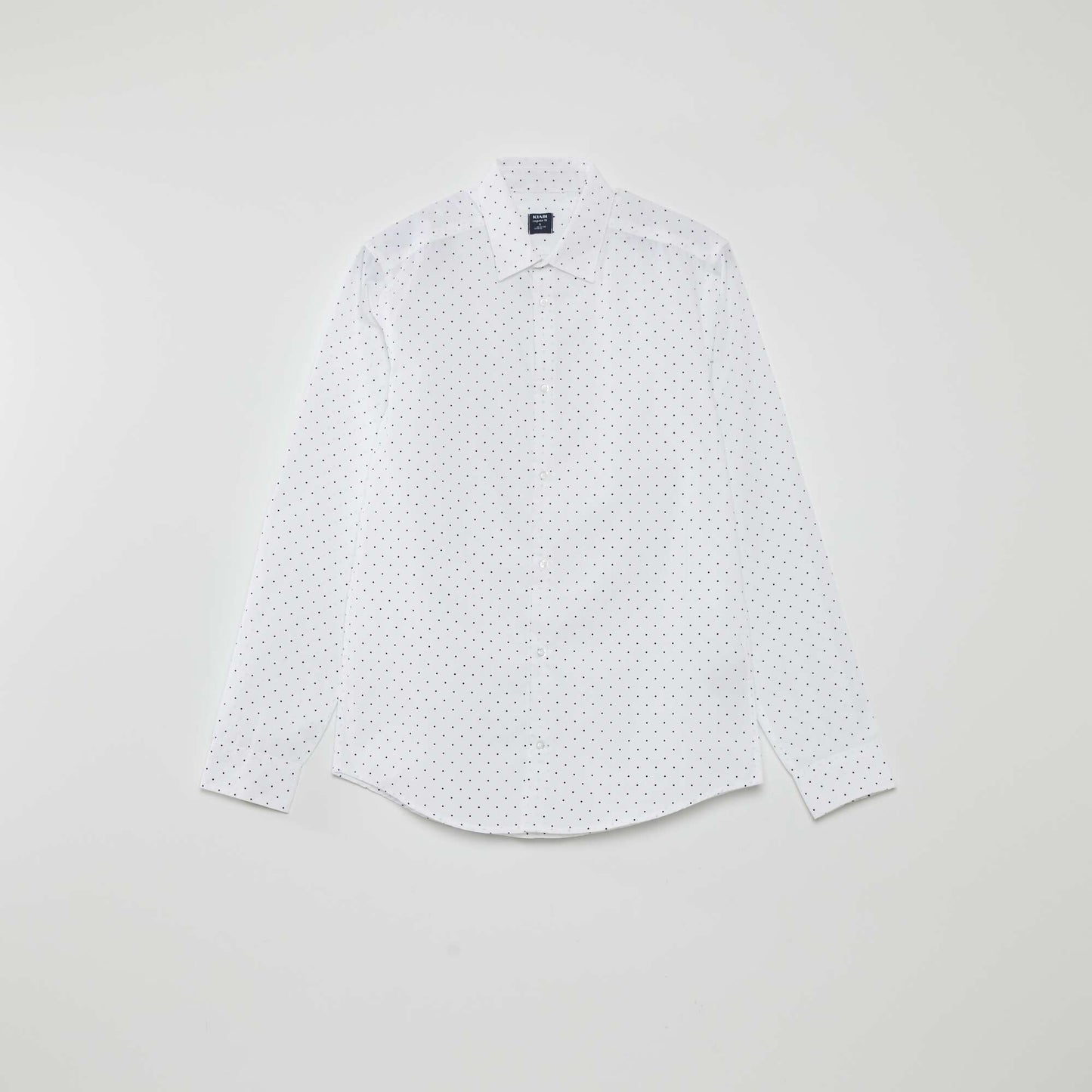 Chemise regular imprimé pois Blanc