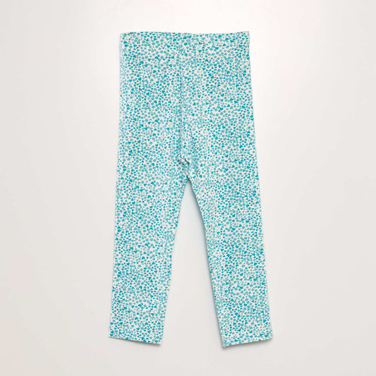 Legging 3/4 à taille élastiquée Blanc