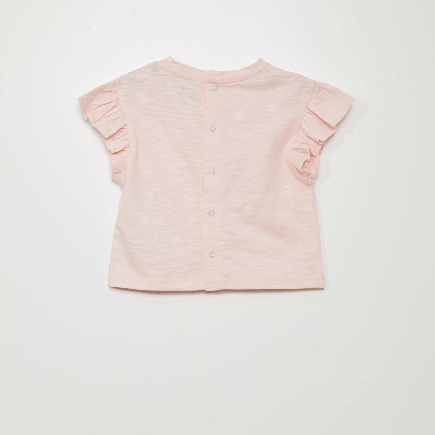 T-shirt imprimé manches volantées Rose