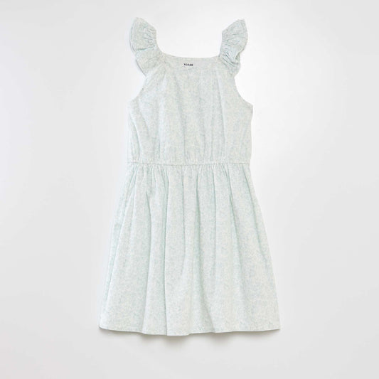 Robe légère évasée Vert/blanc