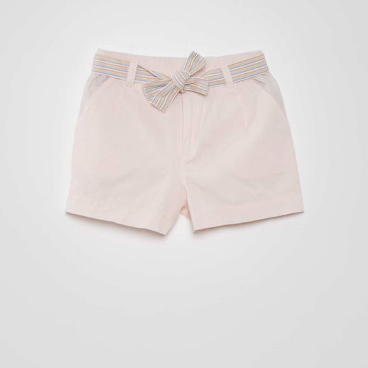 Short uni en coton Rose