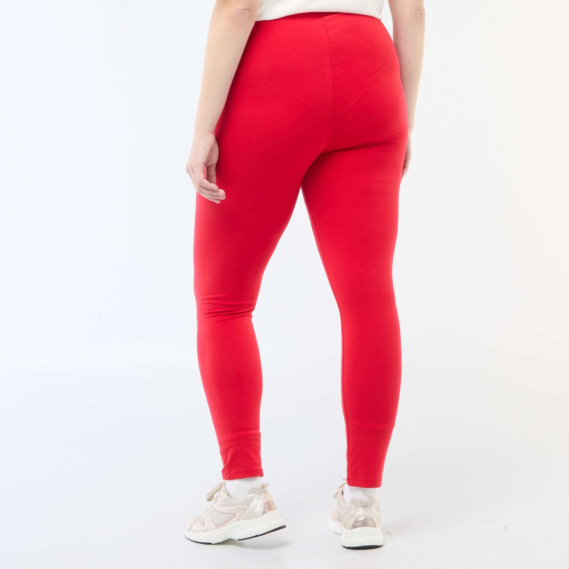 Legging long en coton ROUGE