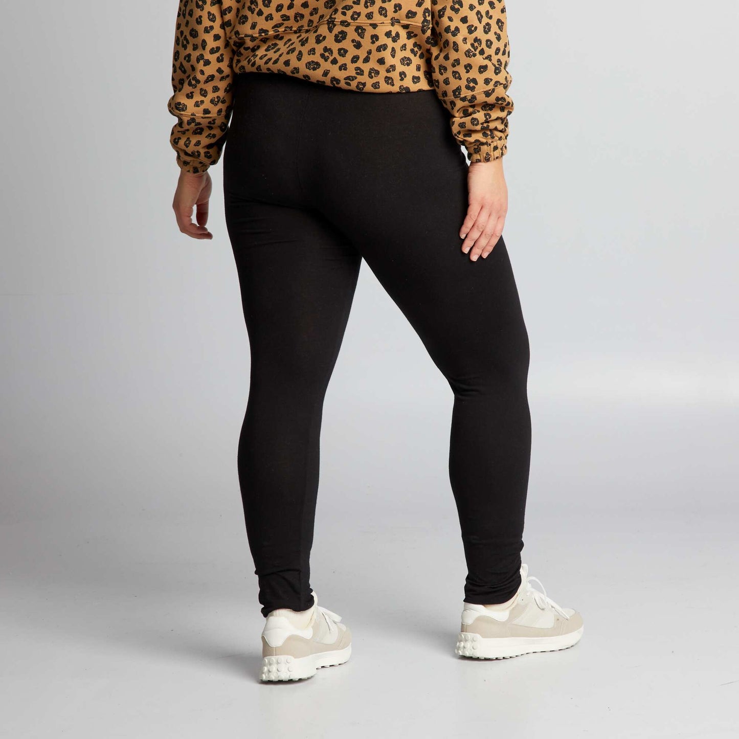 Legging long en coton noir