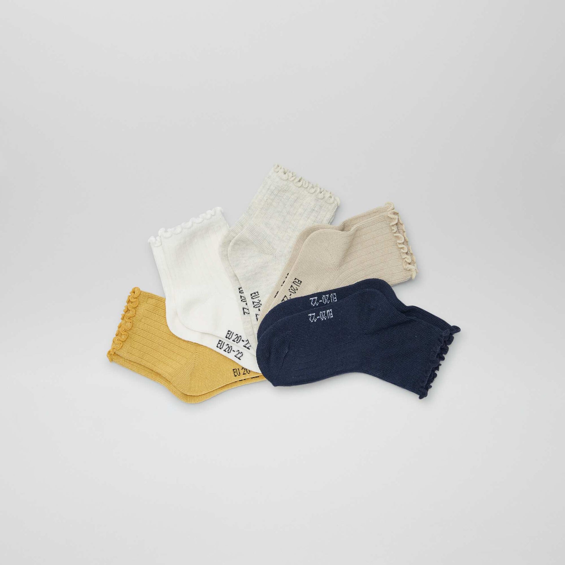Lot de 5 chaussettes à volants BLEU MARINE
