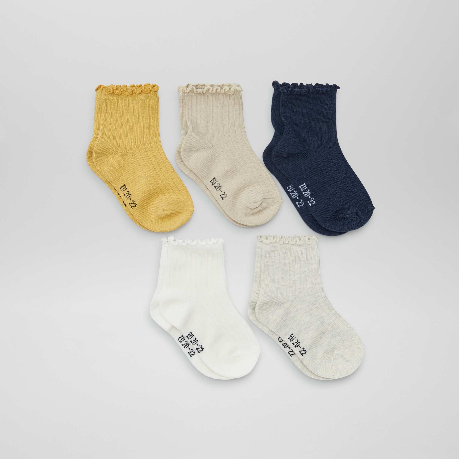 Lot de 5 chaussettes à volants BLEU MARINE