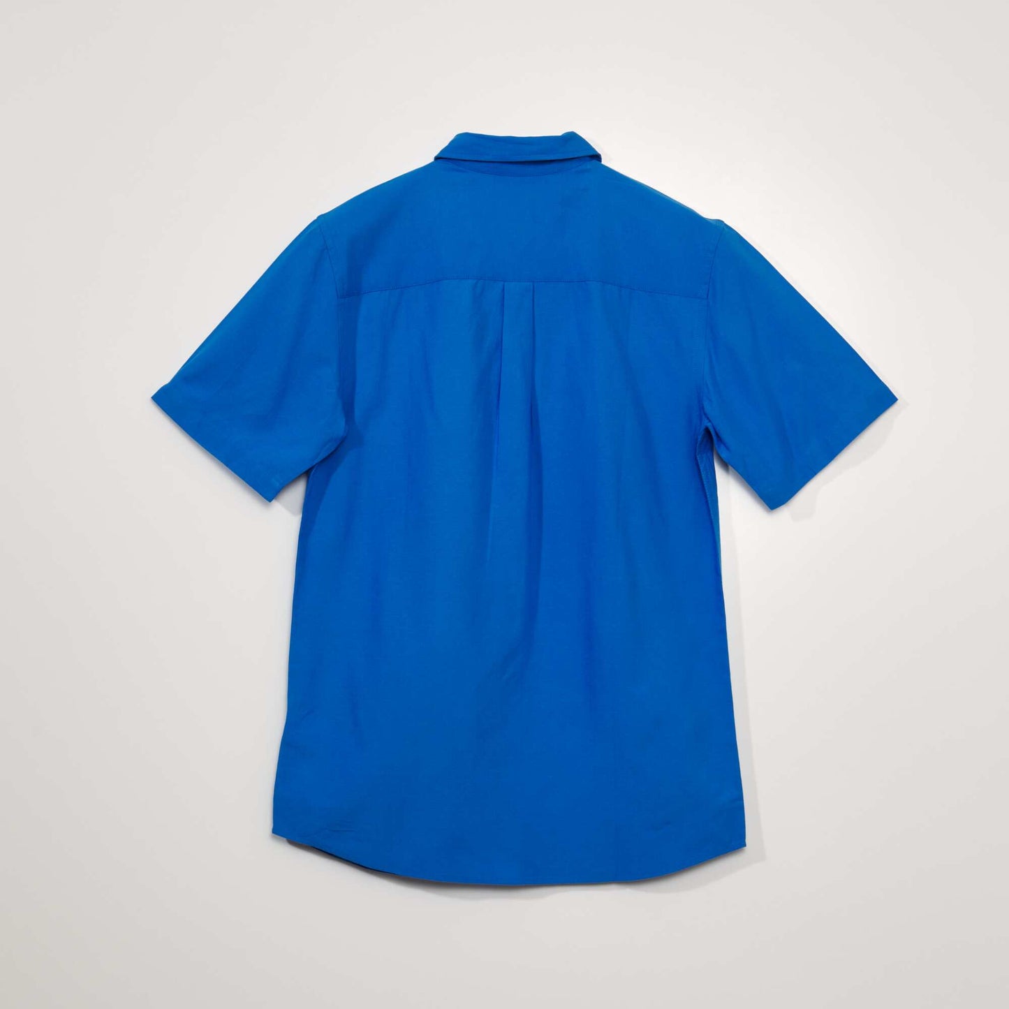 Chemise unie manches courtes Bleu