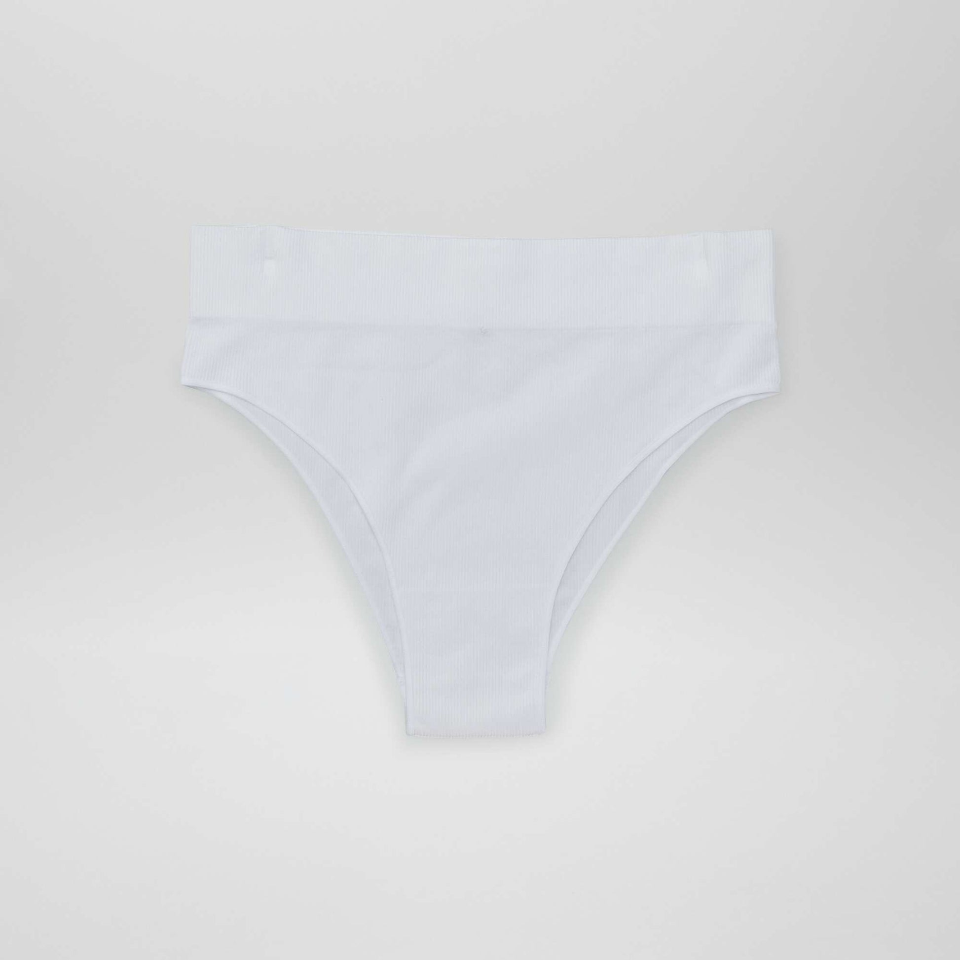 Lot de 2 tangas côtelés sans couture BLANC