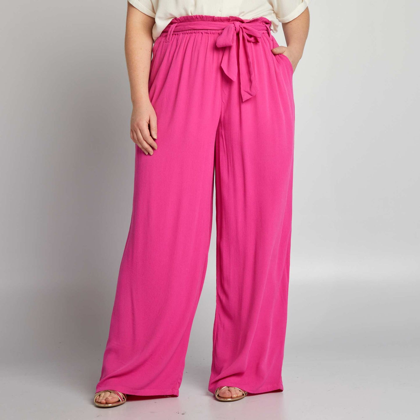 Pantalon large fluide Rose