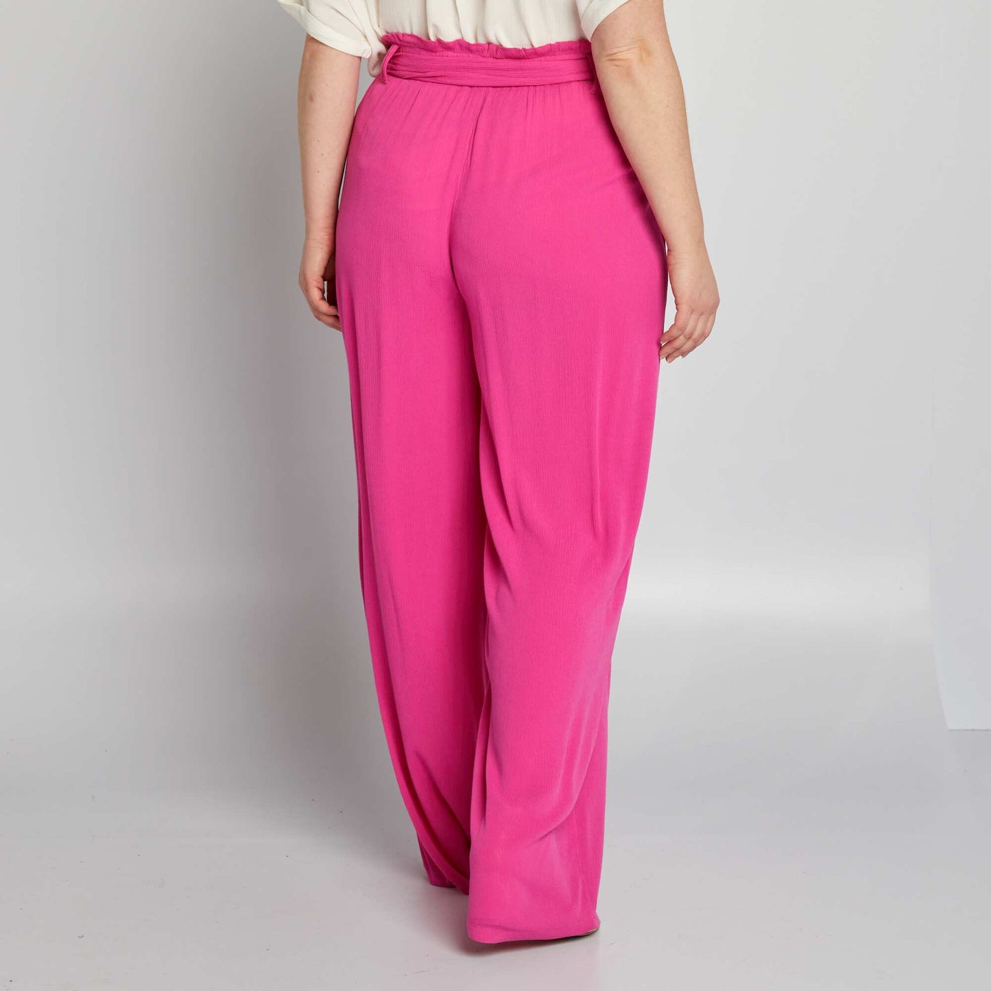 Pantalon large fluide Rose
