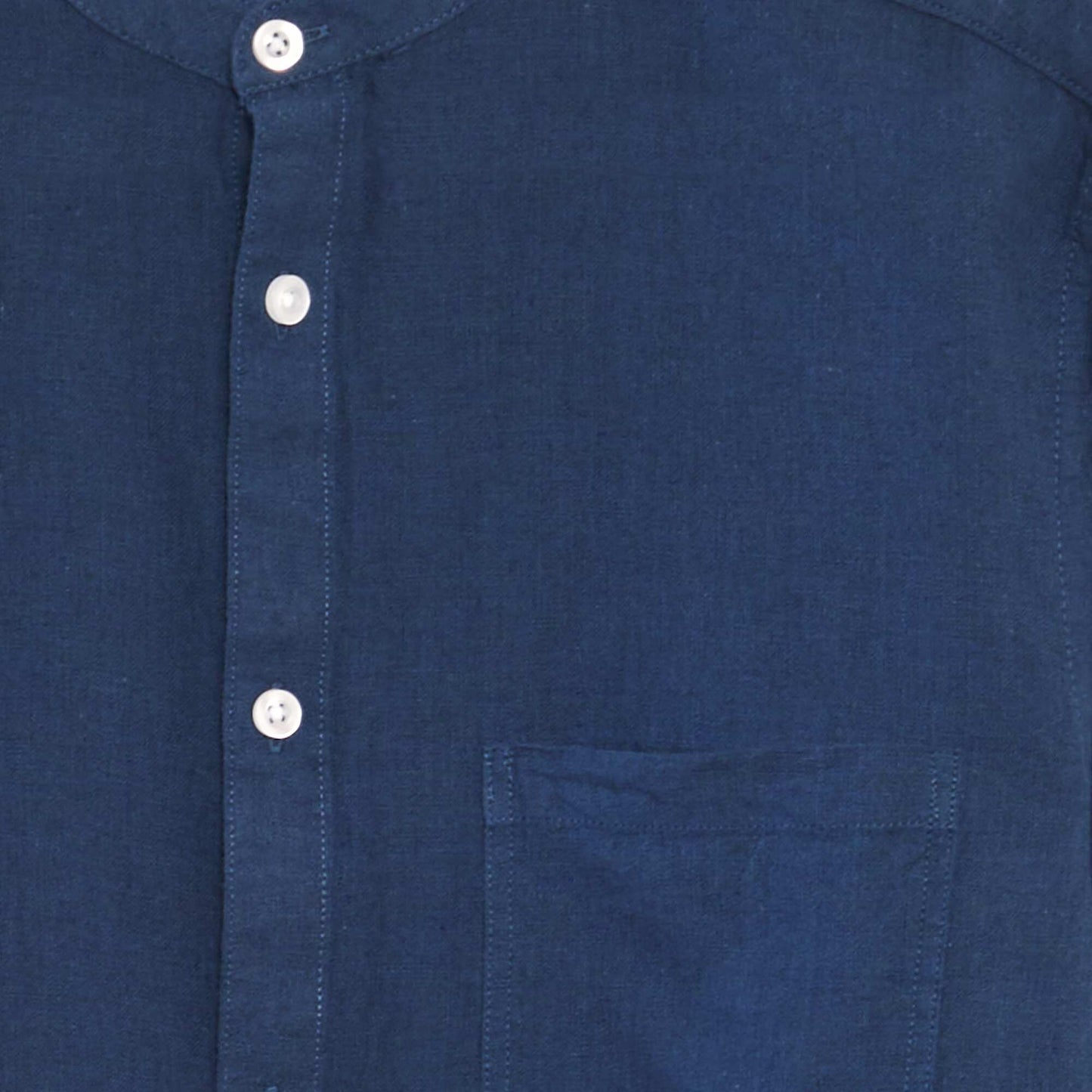 Chemise à col mao Bleu marine