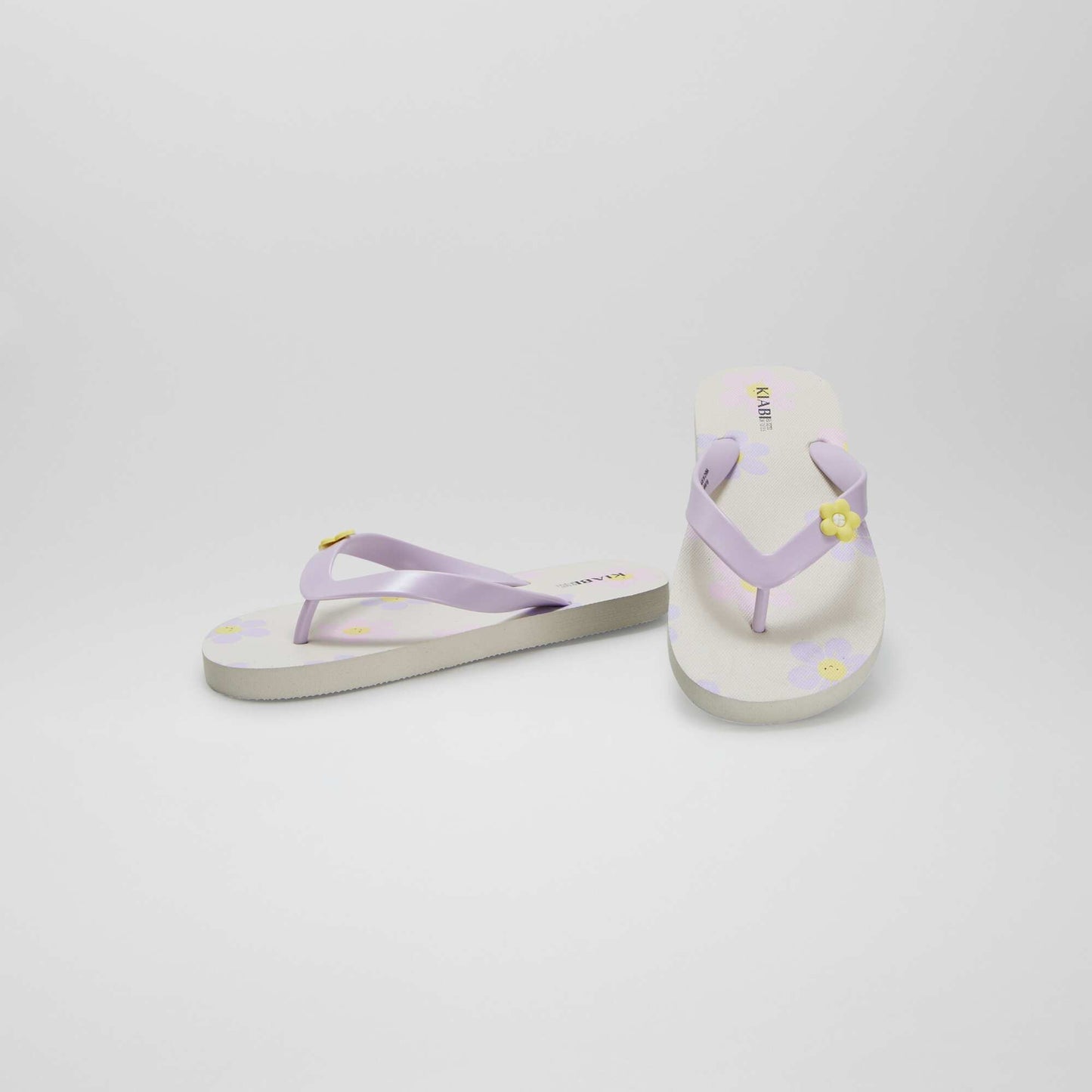 Tongs 'fleurs' Blanc/violet