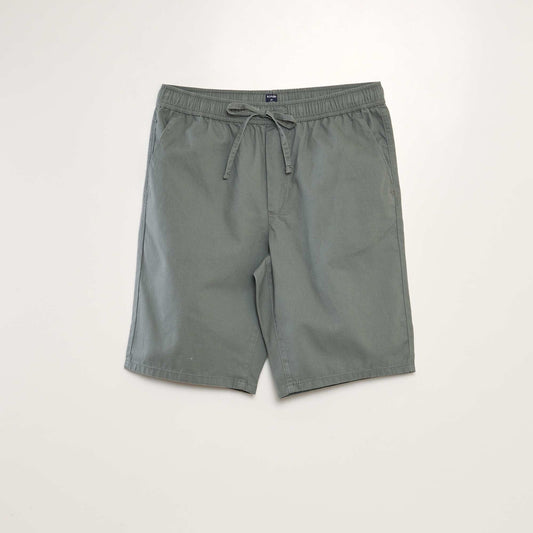 Bermuda chino avec taille élastiquée Kaki