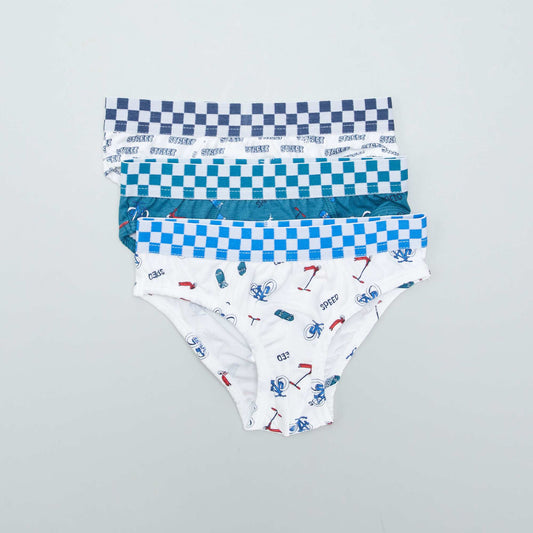 Lot de 3 slips avec imprimé Blanc/vert