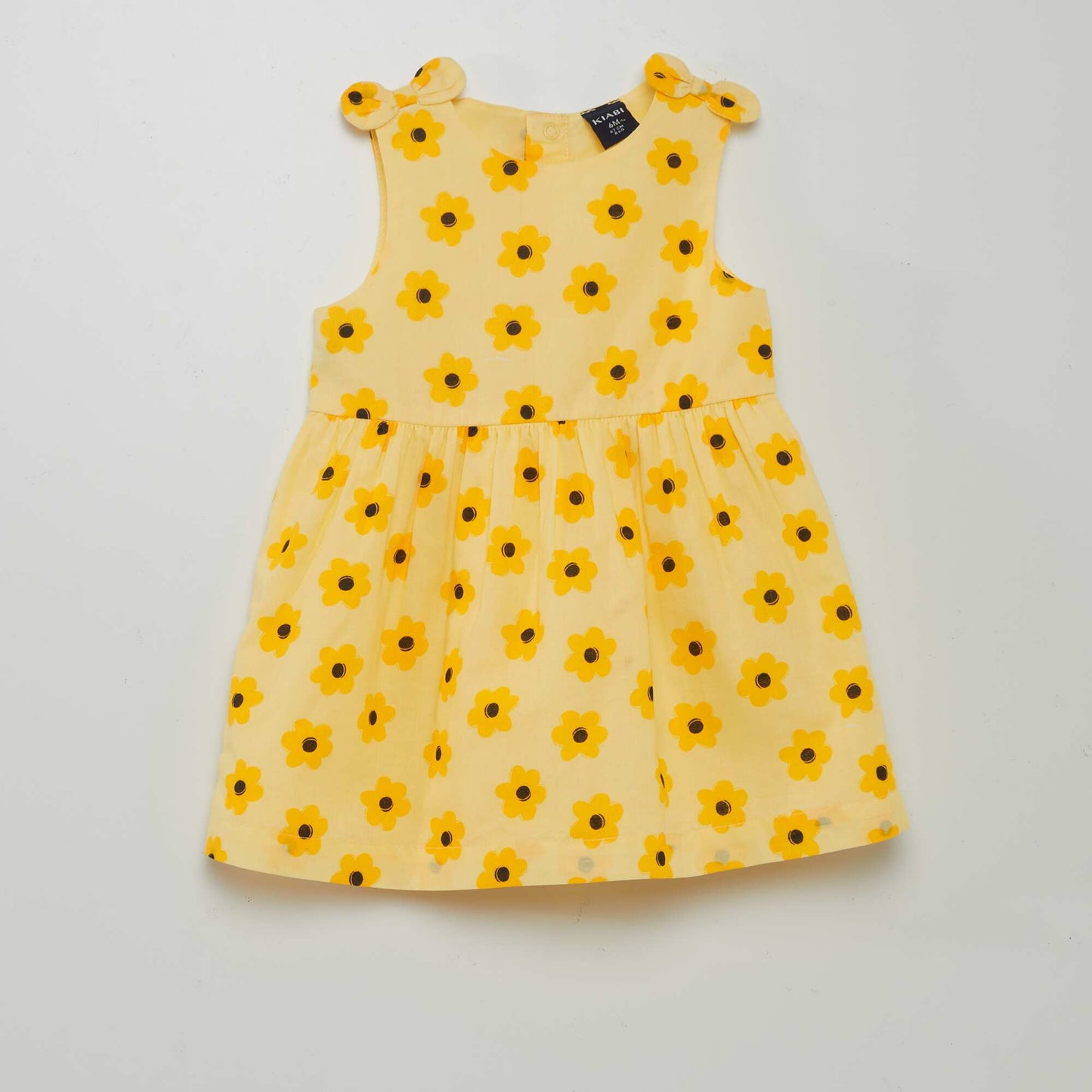 Robe sans manches à motif Jaune