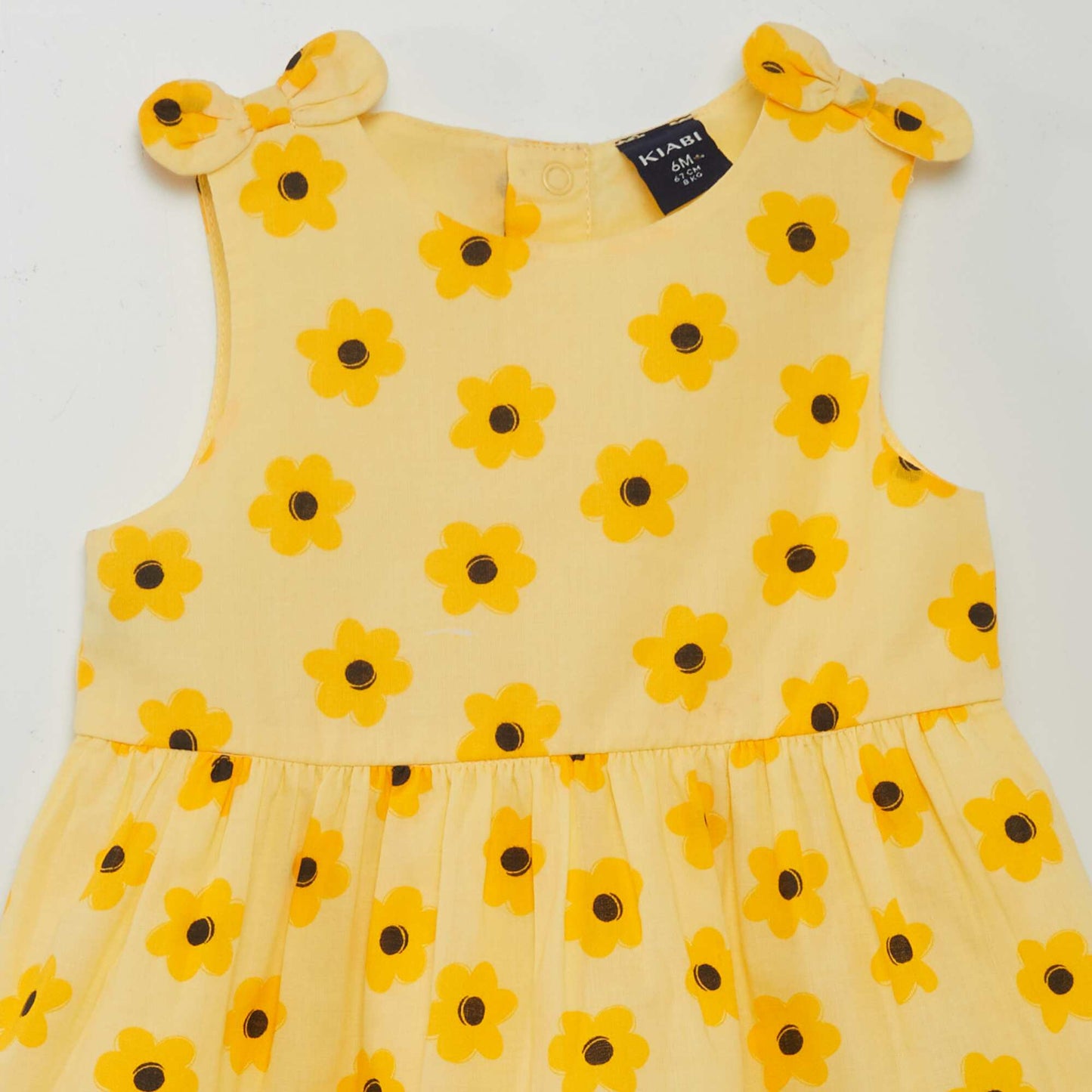 Robe sans manches à motif Jaune