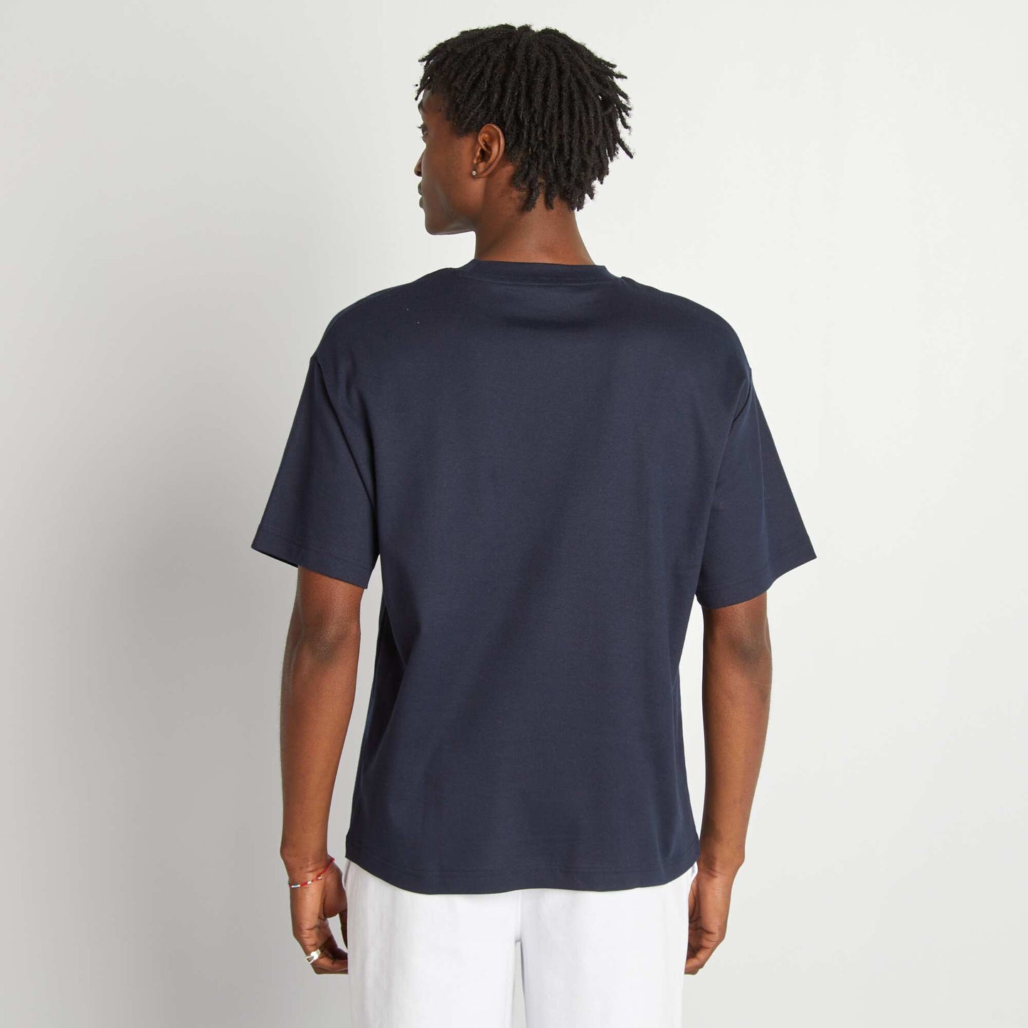 T-shirt col rond en coton MARINE
