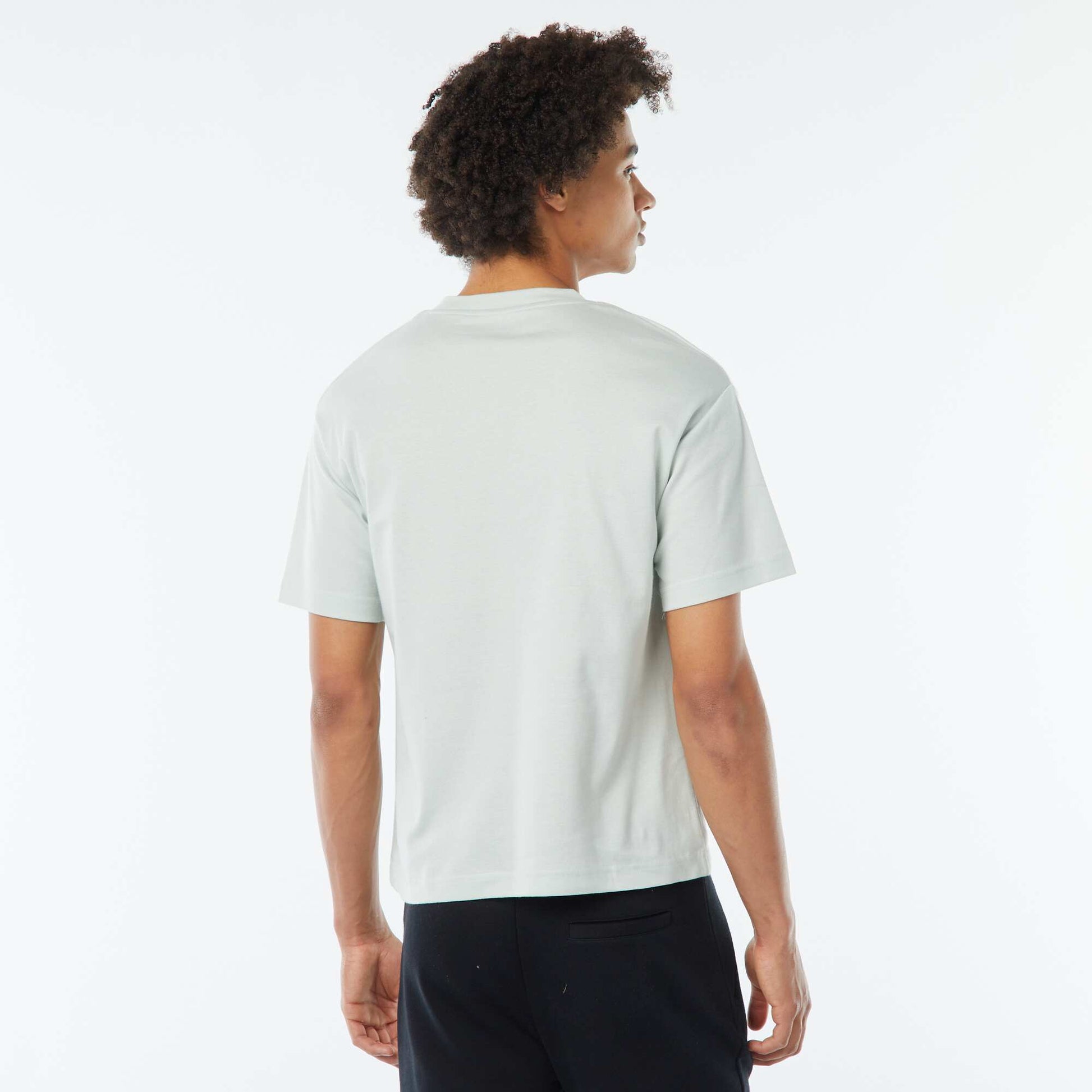 T-shirt col rond en coton BLEU CLAIR