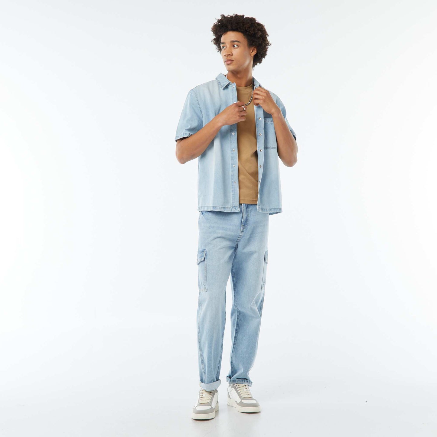T-shirt col rond en coton CAMEL