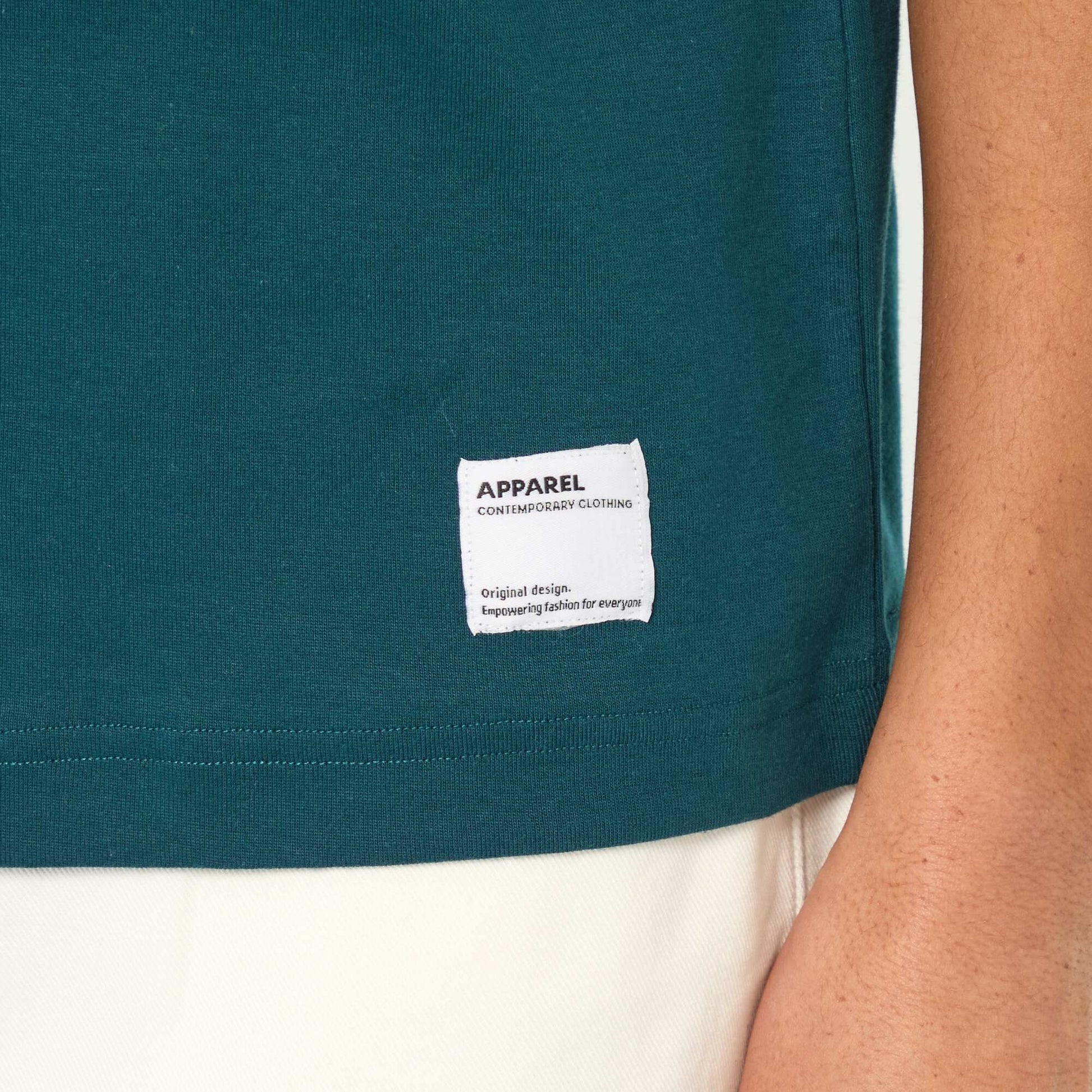 T-shirt col rond en coton BLEU