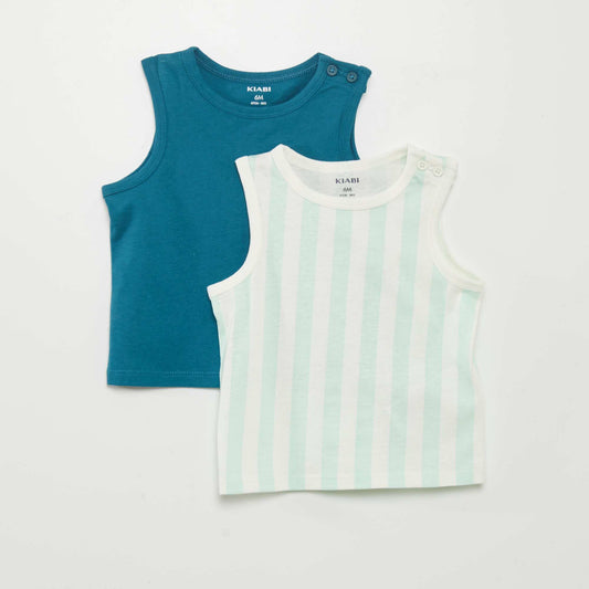 Lot de 2 débardeurs en jersey Bleu