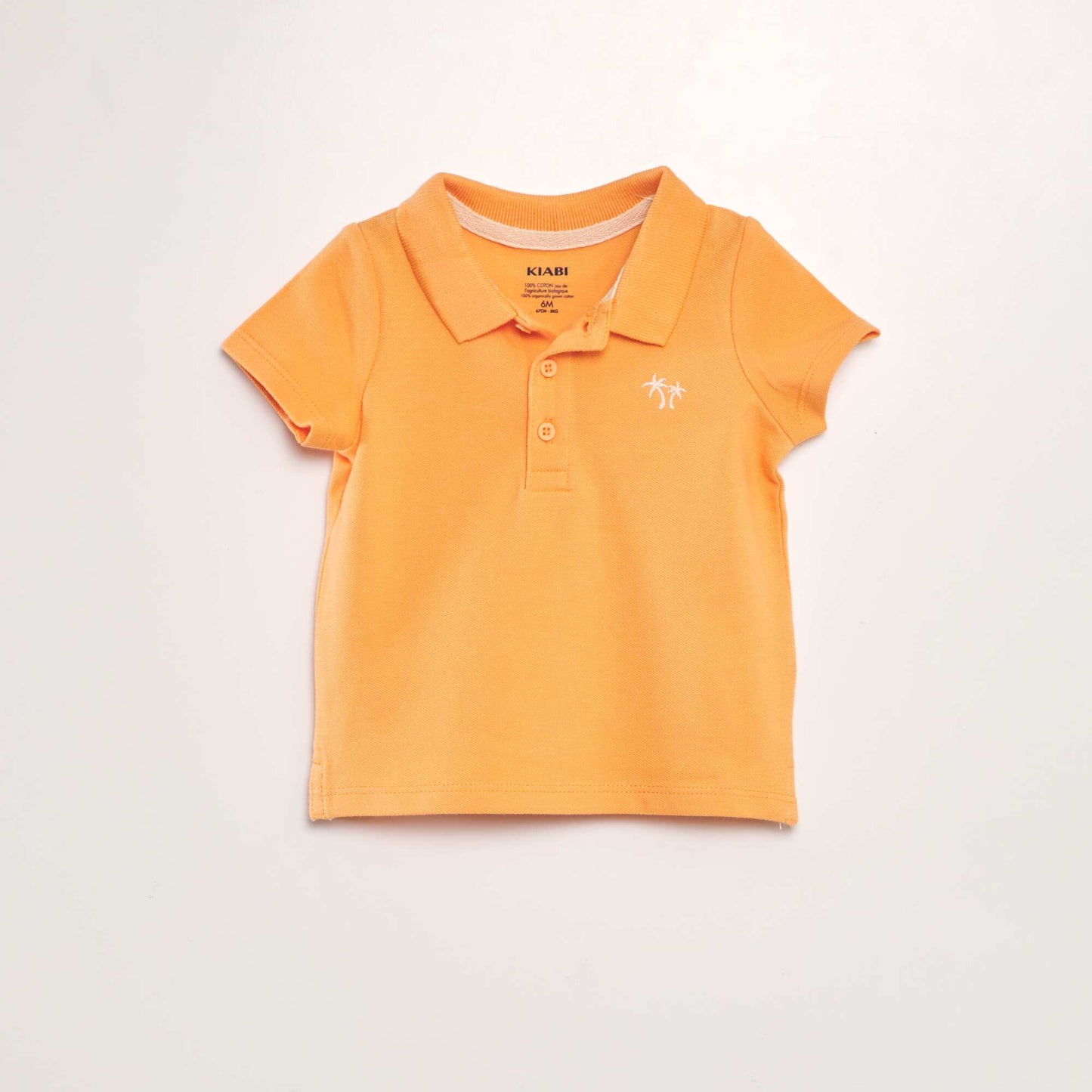 Polo en piqué de coton 'palmier' Orange