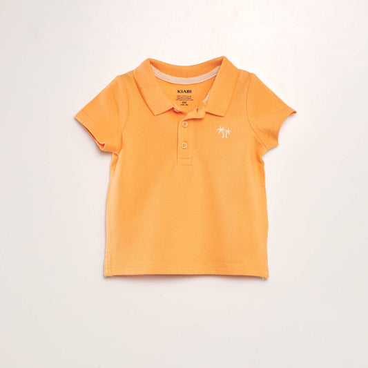 Polo en piqué de coton 'palmier' Orange