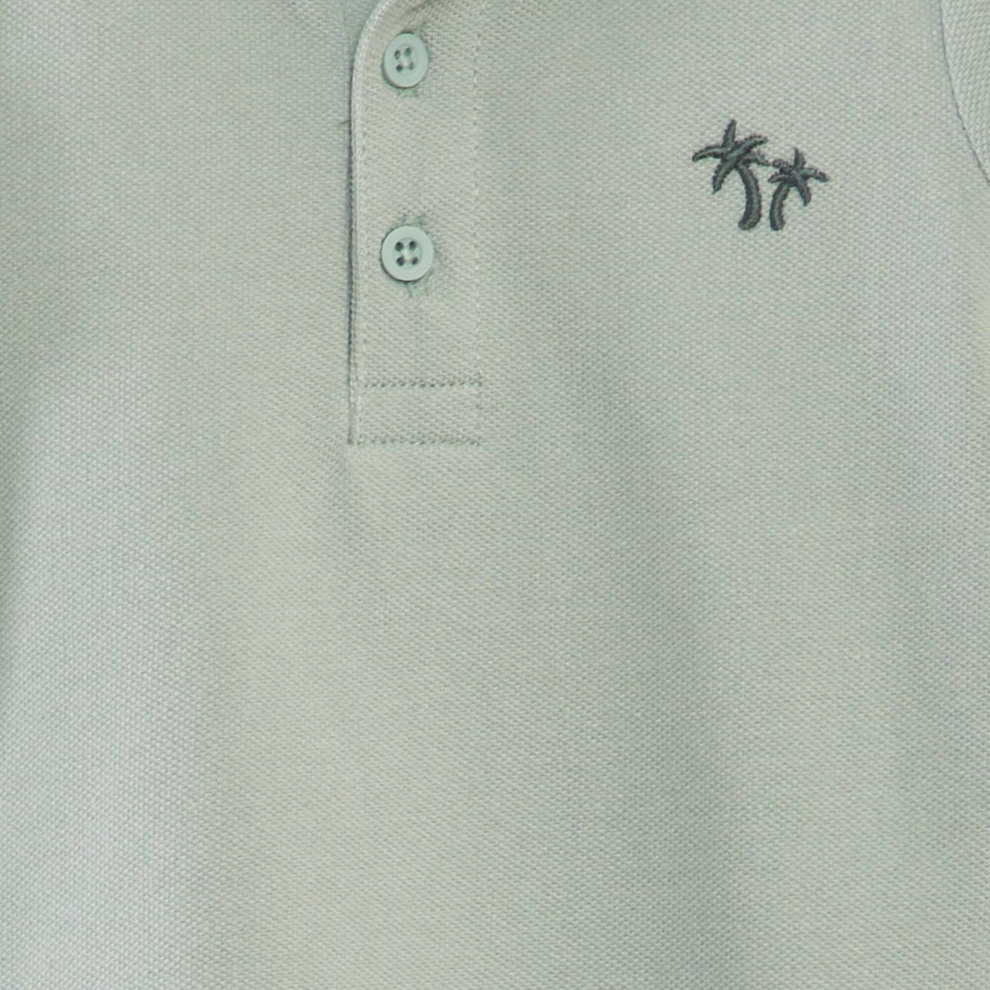 Polo en piqué de coton 'palmier' Vert