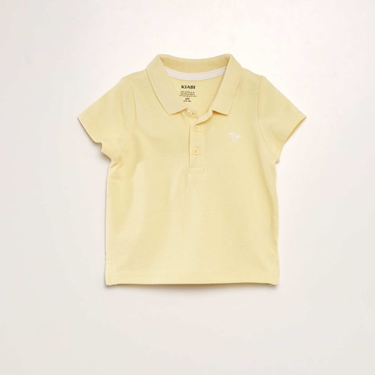 Polo en piqué de coton 'palmier' Jaune