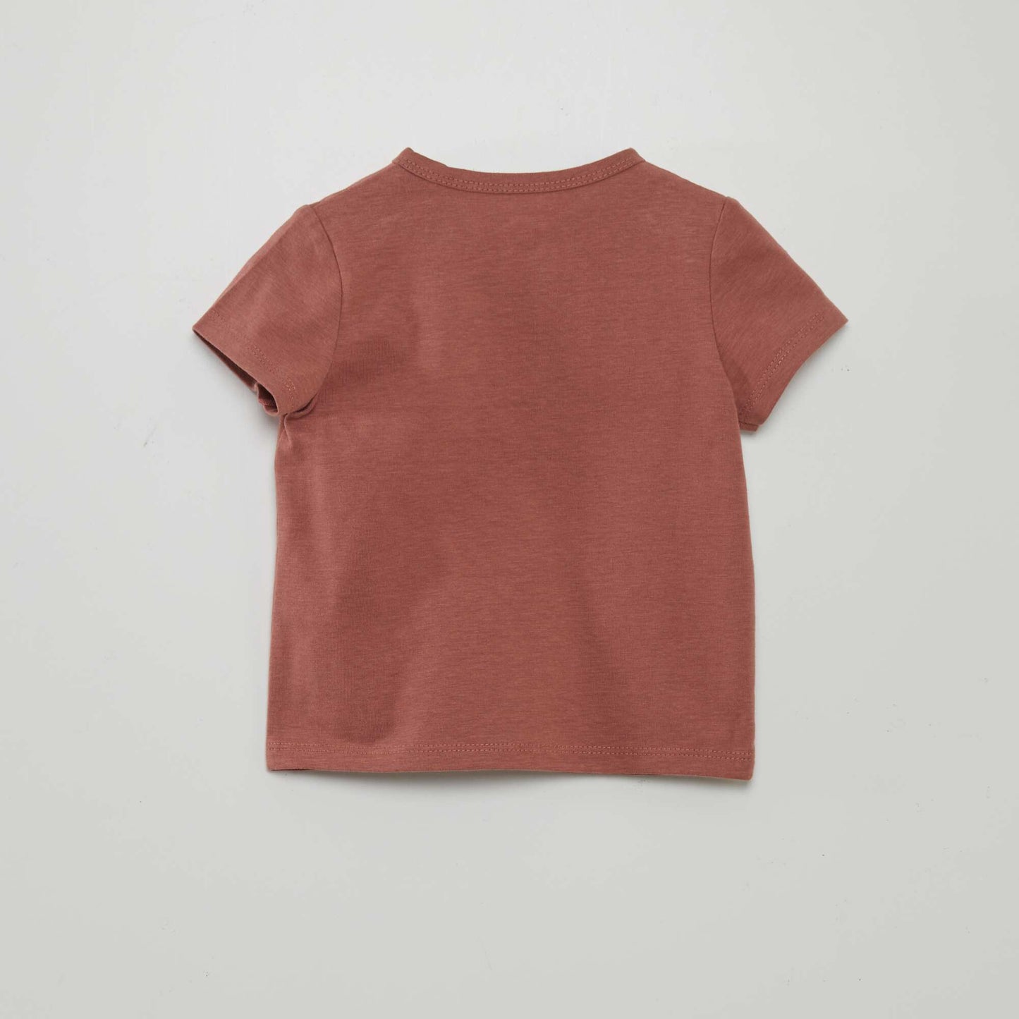 Tee-shirt uni avec col boutonné Terracotta