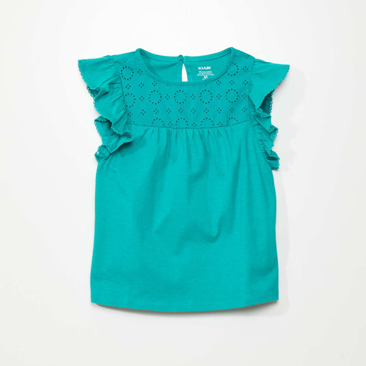 T-shirt avec broderie Vert