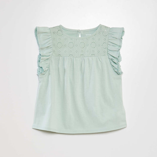 T-shirt avec broderie bleu