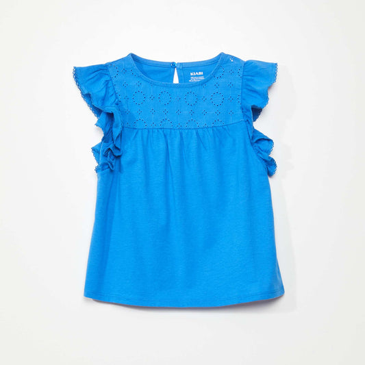 T-shirt avec broderie Bleu