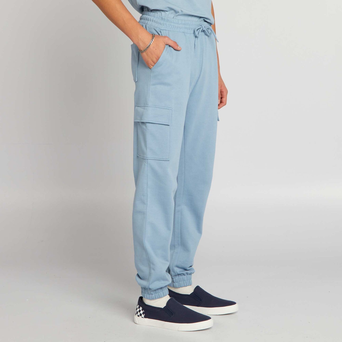 Pantalon de jogging style cargo Bleu ciel