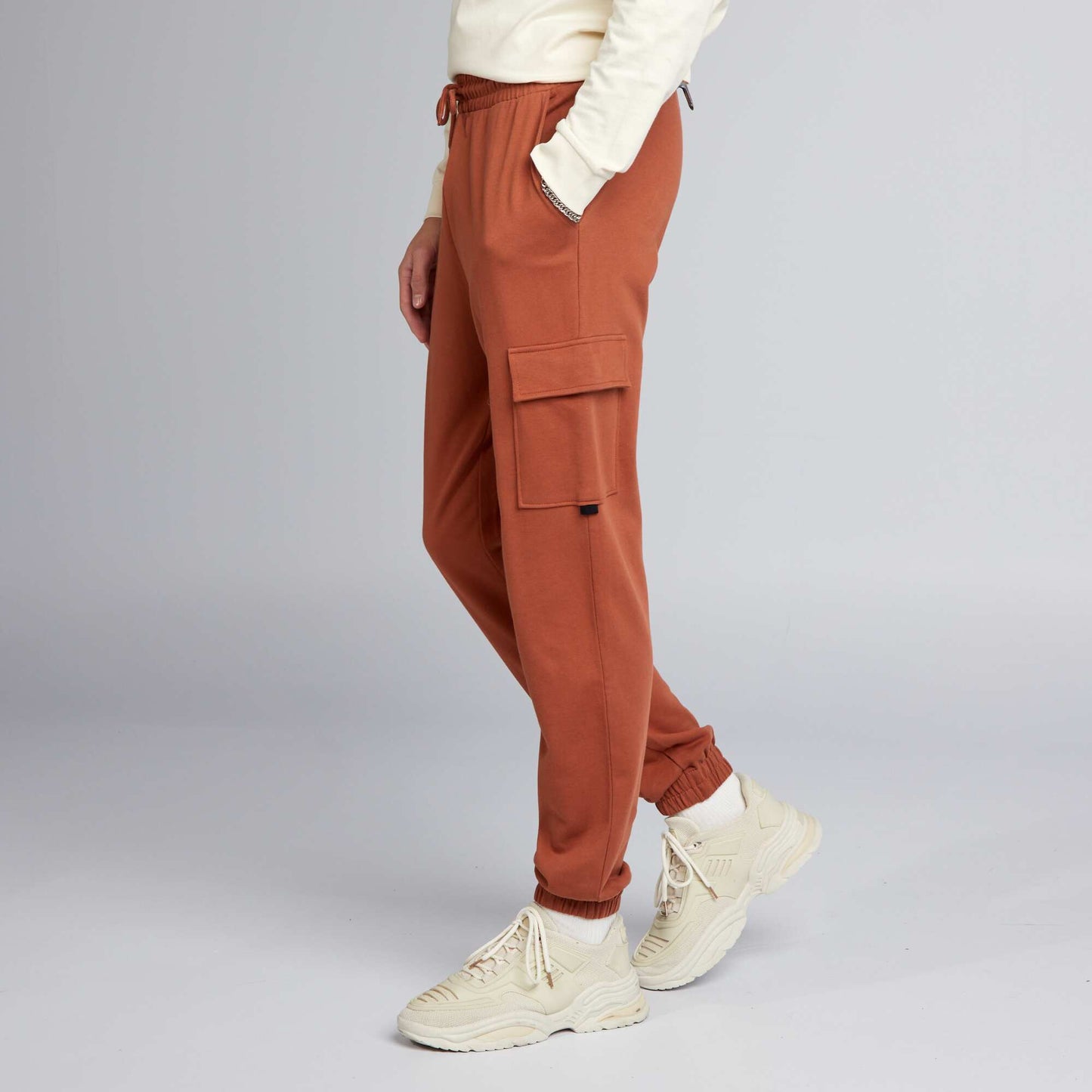 Pantalon de jogging style cargo Marron